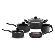 Conjunto de Panelas 5 Peças Rochedo Stone Pro com Revestimento Antiaderente em Minerium – Preto e Cinza