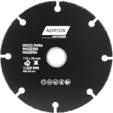 Disco de Corte Para Madeira 110 mm 69957315170 Norton OstenVonder