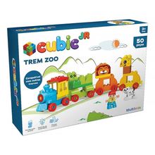 Cubic Jr Trem Zoo - Blocos de Montar MULTIKIDS