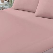 Lençol Avulso KazzaVip Queen Malha 100% Algodão Basic Liso com Elástico Rosa Pastel
