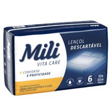 Lençol Descartável Absorvente Mili Vita p/adulto 1 pacote c/ 6 lençóis