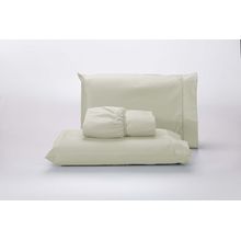 Jogo Lençol 400 Fios Ponto Palito Cama Casal 3Pçs Poliéster - Palha