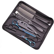 Kit de Tesouras para Corte de Cabelo - 6 Peças, Aço Inoxidável, 17 cm, Ambidestro - Para Salão e Uso Doméstico
