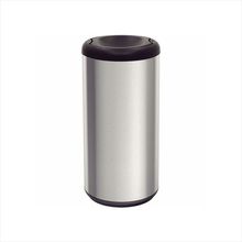 Lixeira Inox com Preto Cápsula Selecta Plus Basculante 40 L Tramontina