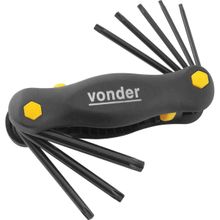 Jogo de Chaves Hexalobular, T9 a T40, com Suporte Plástico, 8 Peças, Vonder OstenVonder