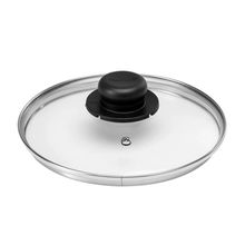 Tampa de Vidro Multiflon com Pomel Preto - 14cm de Diâmetro