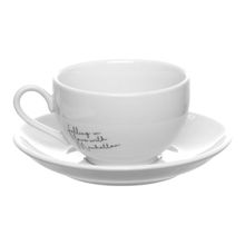 Xícaras Para Chá Com Pires De Porcelana Manhattan Branca 160ml 6 Peças Hauskraft
