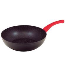 Wok Bergner Toledo em Alumínio Forjado com Revestimento em Marble e Fundo de Indução 26 cm – Preto