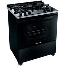 Fogão Brastemp 5 Bocas BFS5VCE com Mesa De Vidro e Turbo Chama Bivolt - Preto