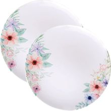 Kit Jogo De Prato Raso Jantar 10 Pessoas 10Pçs Floratta 28cm