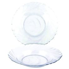 Kit Jogo Pratos Fundo Sopa Transparente 6 Peças 22,4cm