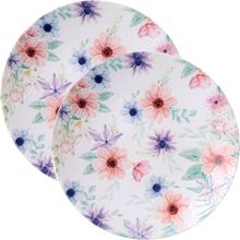 Jogo Pratos Sobremesa Lanche 12 Pessoas 12 Pçs Floratta 21cm