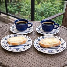 Café Lanche Donna Margaridas Oxford Kit Jogo 20pçs 10Pessoas