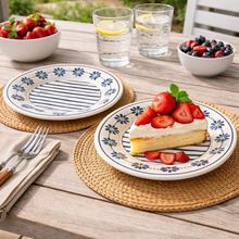 Pratos Sobremesa Donna Margaridas Oxford Kit Jogo 4pçs 18cm