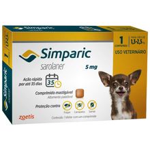 Simparic 5mg Cães 1,3 até 2,5Kg 1 Comprimidos