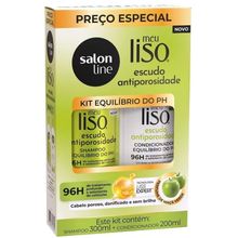 Kit Salon Line Meu Liso Esudo Antiporosidade Shampoo 300ml + Condicionador 200ml