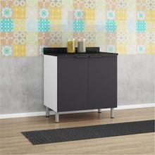 Balcão Duplo Bartira Rubi com 2 Portas e 1 Prateleira - 80,1cm de largura