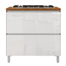 Balcão para Cooktop de 5 Bocas Bartira Amazonita com 1 Porta, 1 Gaveta e 1 Prateleira - 80,1cm de largura