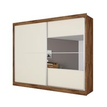 Guarda-Roupa Casal Móveis Europa Londres Flex com Espelho, 2 Portas de Correr e 4 Gavetas