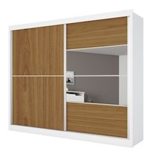 Guarda-Roupa Casal Móveis Europa Londres Flex com Espelho, 2 Portas de Correr e 4 Gavetas