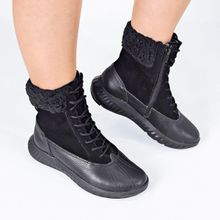 Bota Usaflex Rasteira Feminina Cadarço e Zíper AH3507