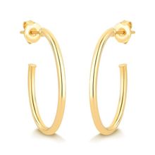 Brinco Meia Argola de Ouro 18k