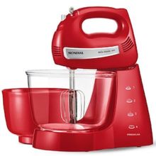 Batedeira Mondial Premium Bella Massa Inox B-29 NP com 4 Velocidades e 500W – Vermelha