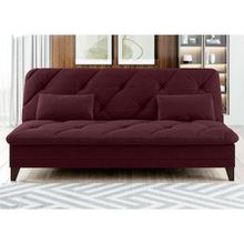 Sofá-Cama 3 Lugares Linoforte Jamile com Encosto Reclinável em Tecido Suede 188cm de Largura