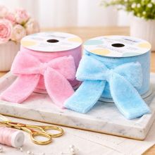 Fitas Pelúciada Páscoa Aramada Rosa Azul 6,3cm 2,7m Kit 8pç