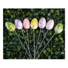 Enfeite Decorativo Ovo De Páscoa com Haste 24 Unidades