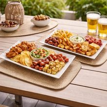 Travessas Petisqueiras Retangular Cerâmica 29x16cm Kit 2pçs