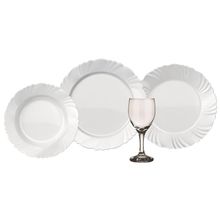 Aparelho de Jantar e Taças Duralex Opaline Pétala – 16 Peças