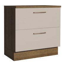 Balcão 80 Cm 2 Gavetas Rustic/crema Agata Madesa Rustic/crema