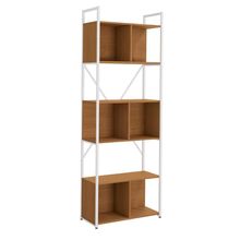 Estante Alta Com 3 Nichos 202x72 Cm Li014 Canela Branco Kpb Canela Branco