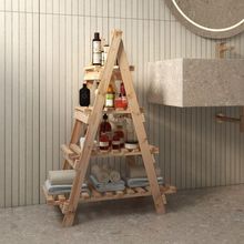 Estante De Madeira Para Utensílios E Temperos Cozinha