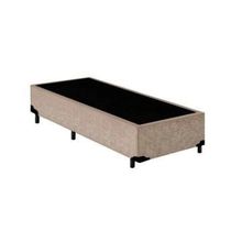 Base Box Solteiro Suede Homequeen Bege 40x88x188