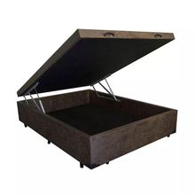 Cama Box Baú Casal Extremo Reforçado Homequeen Suede Marrom 41x138x188