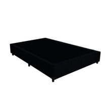 Base Box Casal Blindado Extremo Reforçado Homequeen Suede Preto 40x138x188