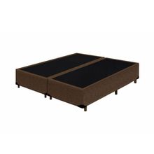 Base Box Blindado King Bipartido Homequeen Suede Marrom 40x193x203