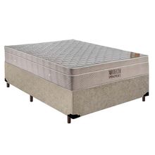 Cama Box Casal Suede + Colchão Casal Ortobom Airtech Molas (65x138x188) Bege