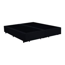 Base Box Casal Blindado Bipartido Extremo Reforçado Homequeen Suede Preto 40x138x188