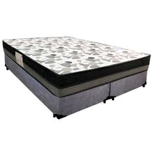 Cama Box Casal Suede Bipartido + Colchão Ortobom Iso Dupla Face 60x138x188 Cor:cinza