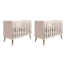 Kit Gêmeos Berço Americano Isis Rosa - Reller Móveis Rosa