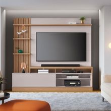 Painel Home Colibri Maceió com 4 Prateleiras, 4 Nichos, para TVs até 65”