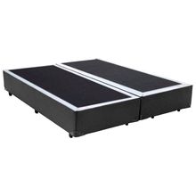 Cama Box Casal Bipartido Sintético Mega Cama Cinza 138x188x42cm