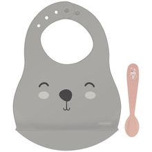 Kit Babador E Colher Infantil 2 Pcs Le Petit Rosa Tramontina