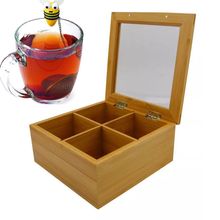 Caixa de Cha  em bambu com infusor ABELHINHA