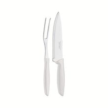 Jogo Trinchante Inox 2 Pçs Plenus Branco Tramontina