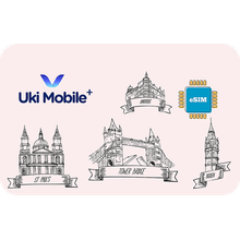 eSIM Airalo - Uki Mobile+ - Reino Unido - Dados Voz SMS