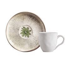 Conjunto com 6 Xícaras De Chá com 6 Pires Bio Evergreen 170ml